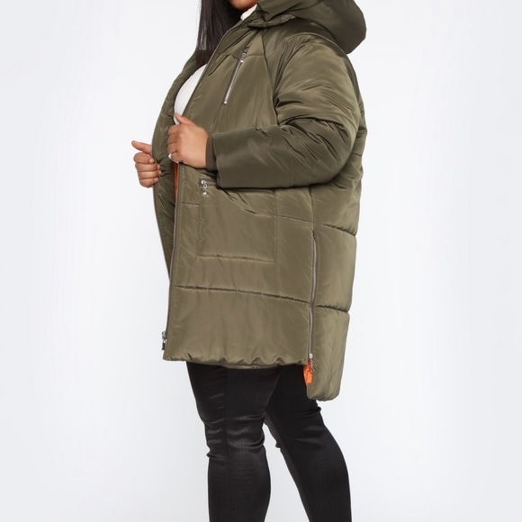 Fashion Nova Olive Puffer Coat - Picture 9 of 13
